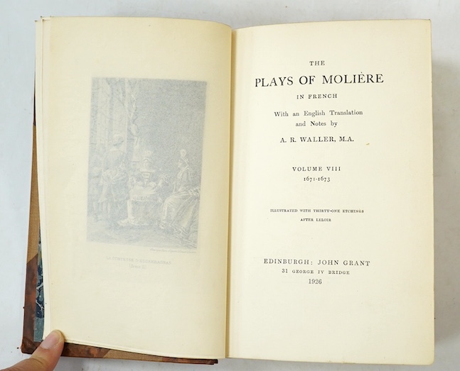 Thackeray, William Makepeace - Works, 1902, half calf, 13 vols; Moliere, Jean Baptiste - Plays, half calf, 8 vols, Edinburgh 1926 and Dumas, A. - Oeuvres, Nouvelle Edition, 8 vols, Paris 1864. Condition - varies, poor to